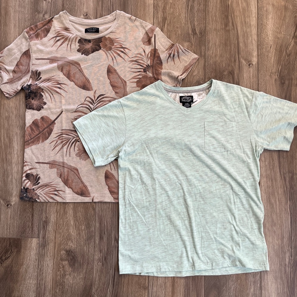 Men's Short Sleeve Tees - Green and Floral by Urban Pipeline